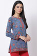 Yellow Art Silk Straight Printed Kurti image number 3