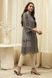 Black Polyester Straight Printed Kurta image number 4