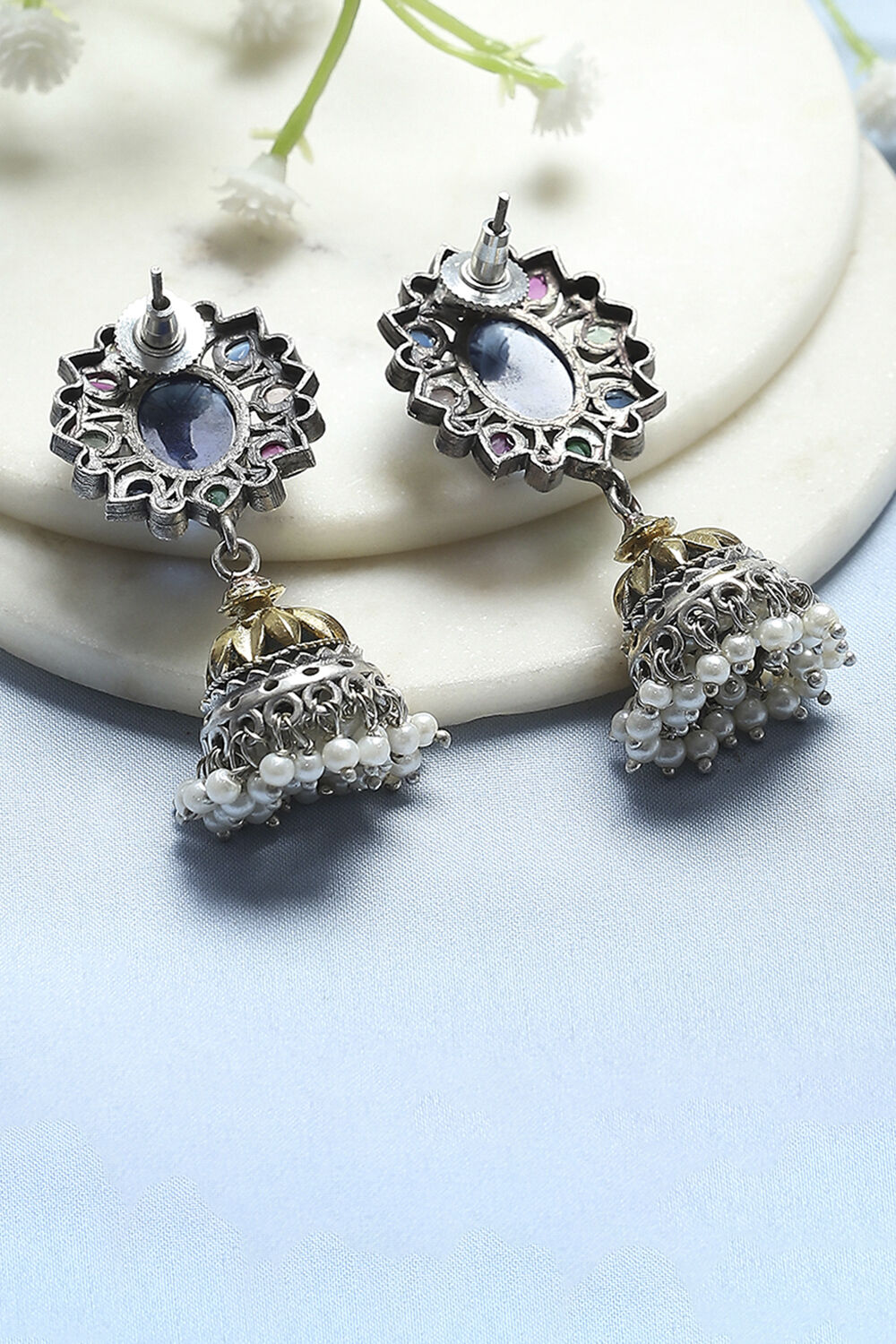 Multicolour Brass Jhumka image number 2