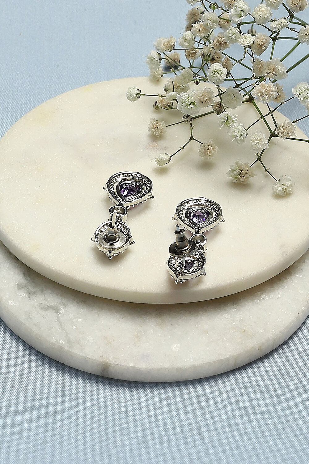 Purple Brass Earrings image number 2