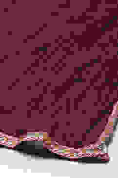 Wine Art Silk Layered Kurta Churidar Suit Set image number 3