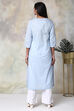 Pink Cotton Straight Printed Kurta image number 6