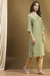 Mauve Crinkled Festive Straight Kurta image number 4