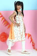 Off White Kalidar Rayon Kurta Churidar Suit Set image number 2