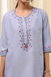 Dull Blue Modal Blend Straight Printed Kurta image number 1