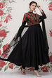 Rohit Bal Ivory Cotton Silk Anarkali Yarndyed Suit Set image number 0