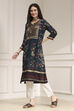 Brown Floral Printed Straight Kurta image number 2