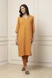 Yellow Viscose Rayon Printed Straight Kurta image number 5