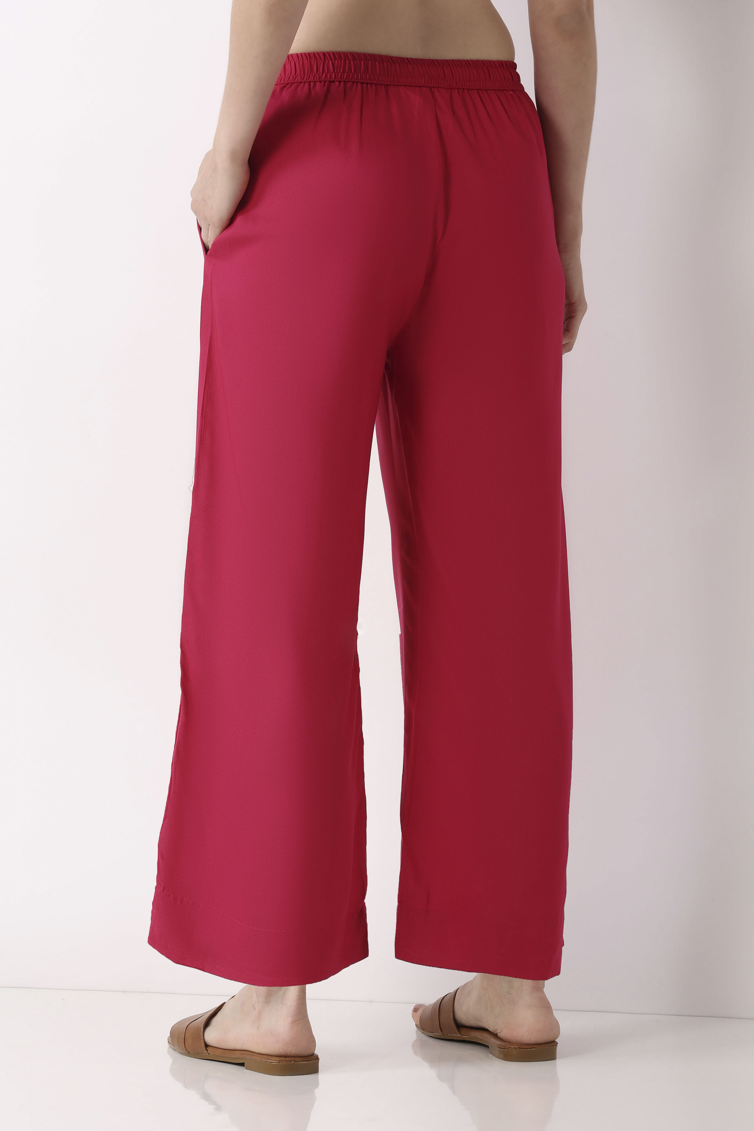 Fuschia Rayon Palazzo image number 5