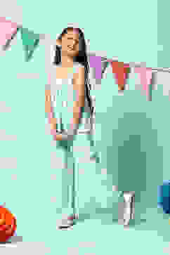 Turquoise Viscose Straight 2 Piece Set image number 3