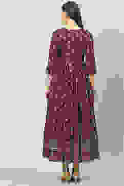 Wine Cotton Dress image number 4