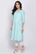 Pink Cotton A-Line Yarndyed Kurta image number 2