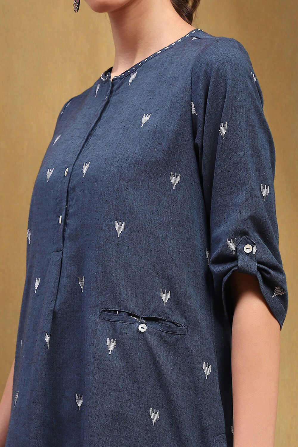 Rust Cotton Straight Kurta Slim Pants Suit Set image number 1