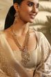 Gold Plated Brass Long Pendant Necklace Set image number 1