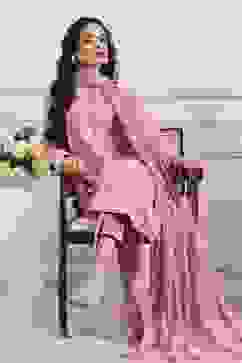 Pink Cotton Straight Suit Set image number 7