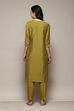 Pink & Purple Poly Cotton Straight Embroidery Kurta Slim Pants Suit Set image number 4