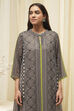 Black Polyester Straight Printed Kurta image number 1