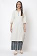 Off White Relaxed Kurta Palazzo Suit Set image number 2