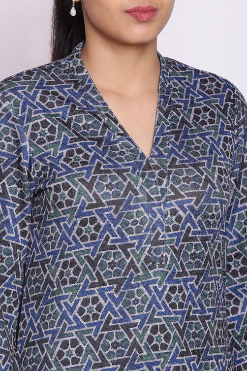Maroon Woolen Printed Kurta image number 1