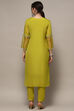 Lime Organza Unstitched Suit set image number 6