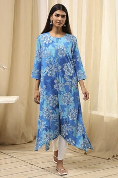 Blue Rayon Viscose  Kurta image number 5