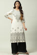 Black Beige Art Silk Straight Kurta image number 0