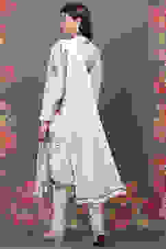 Rohit Bal Off White Cotton Silk Straight Printed Suit Set image number 4