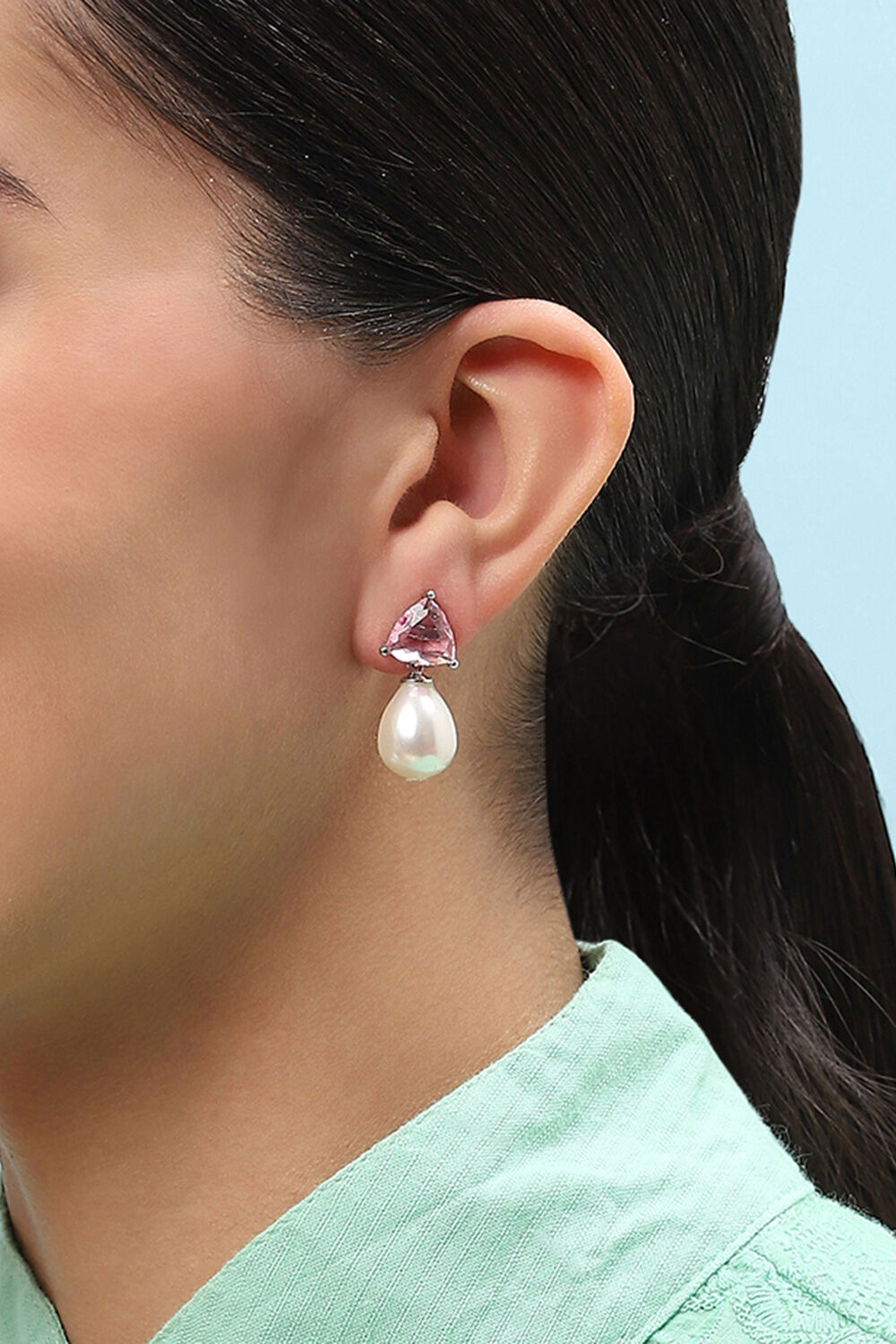 Pink Brass Earrings image number 3