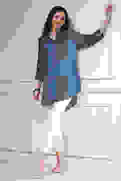 Blue Printed Straight Shirt image number 0