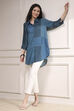 Blue Printed Straight Shirt image number 0