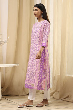 Purple Cotton  Kurta image number 2