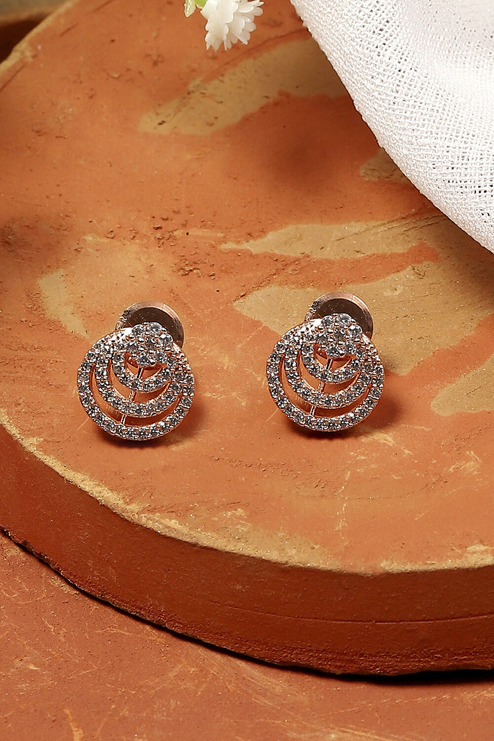 White Stone Earrings image number 0