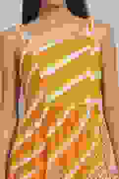 Yellow Cotton Tiered Dress image number 1