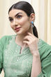 Light Blue Brass Jhumka image number 3