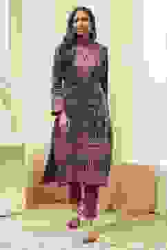 Royal Blue Acrylic Straight Kurta image number 0