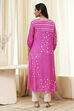 Pink Modal Blend A-Line Printed Kurta image number 3