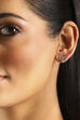 Silver Plated Brass Twin Heart-Shaped Stud Earrings image number 0