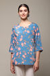 Lavender Printed Straight Kurta Palazzo Suit Set image number 5