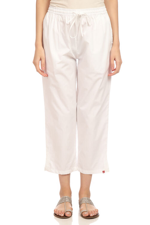 White Cotton Pants image number 0