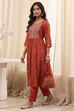 Yellow Polyester A Line Kurta image number 0