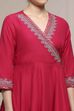 Fuchsia Polyester Blend Anarkali Embroidered Suit Set image number 1