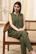 Orange Solid Straight Co-ord Set image number 0