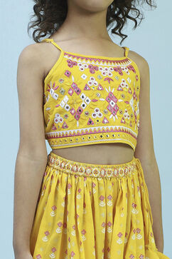 Yellow Cotton Lehenga Set image number 1