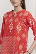 Orange Cotton Printed Straight Kurta image number 1