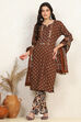 Green Cotton Printed Unstitched Suit Set image number 1