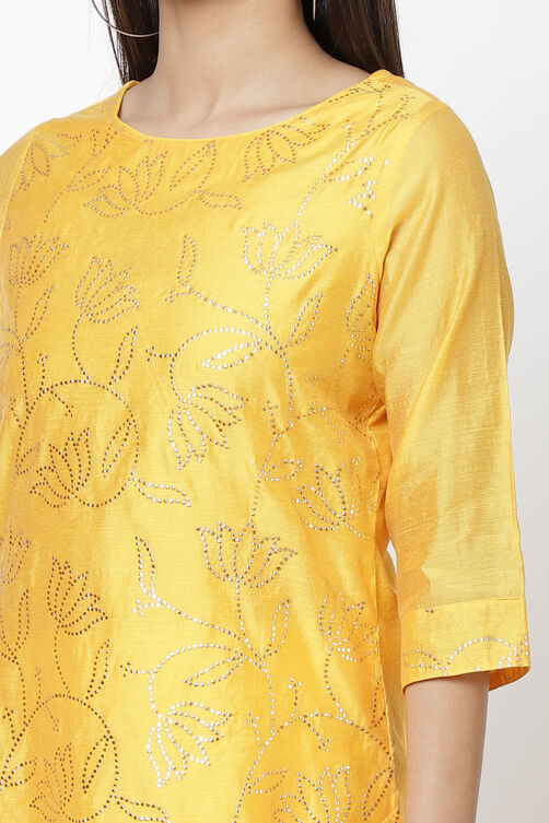 Blue Art Silk Short Yarndyed Kurti image number 1
