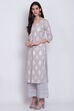 Lime Yellow Cotton Straight Printed Kurta image number 2