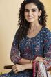Blue Cotton Anarkali Suit Set image number 1
