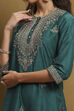 Off-White Embellished Festive Straight Suit Set image number 1