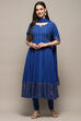 Red Cambric Anarkali Kurta Churidar Suit Set image number 7